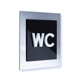 Табличка "WC": Нержавеющая сталь и акрил — "Modern" Дизайн